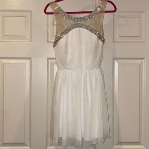 White cocktail dress.